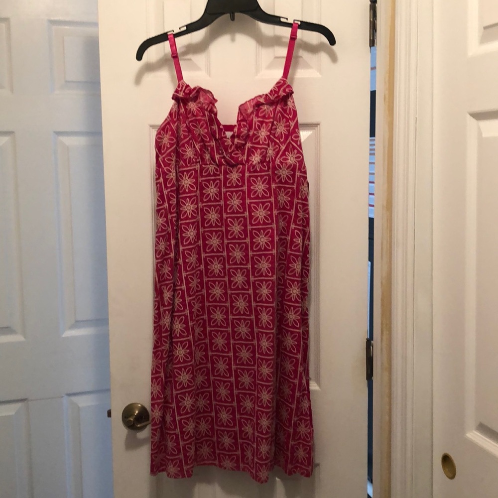 Bright Pink flower sun dress